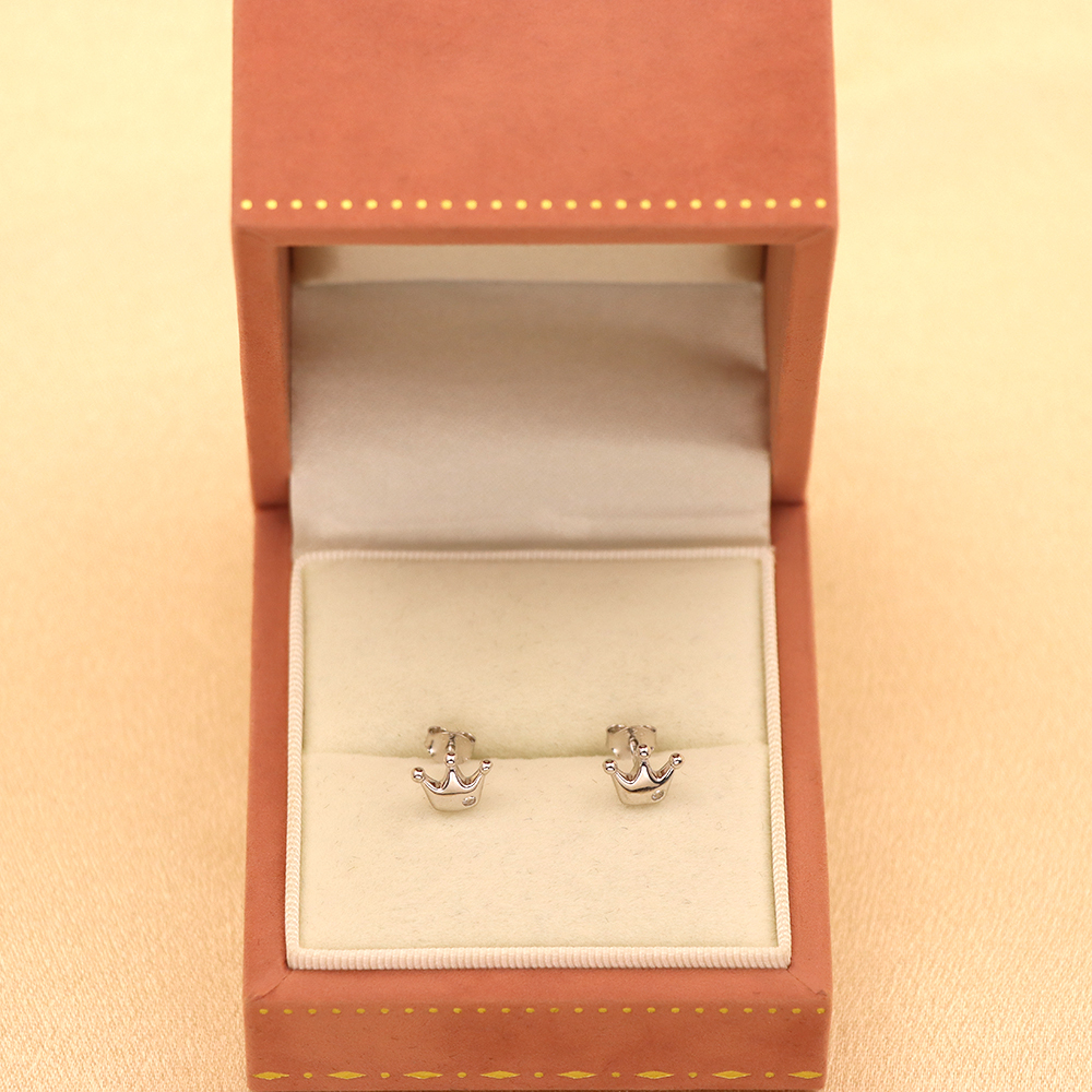 S925 Sterling Silver Crown Earrings