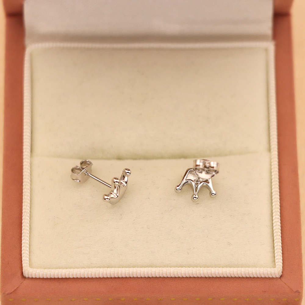 S925 Sterling Silver Crown Earrings