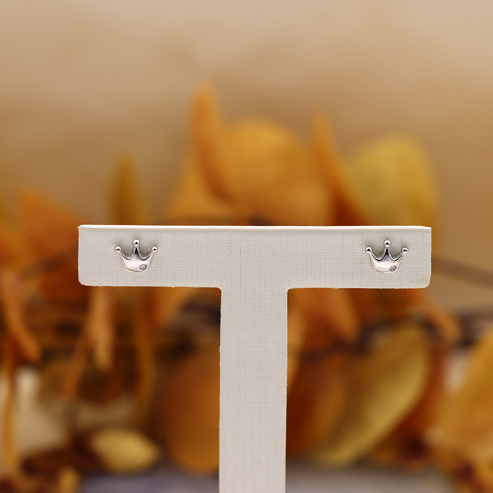 S925 Sterling Silver Crown Earrings