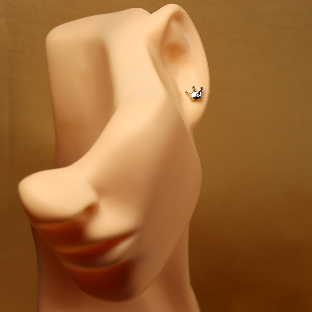 S925 Sterling Silver Crown Earrings