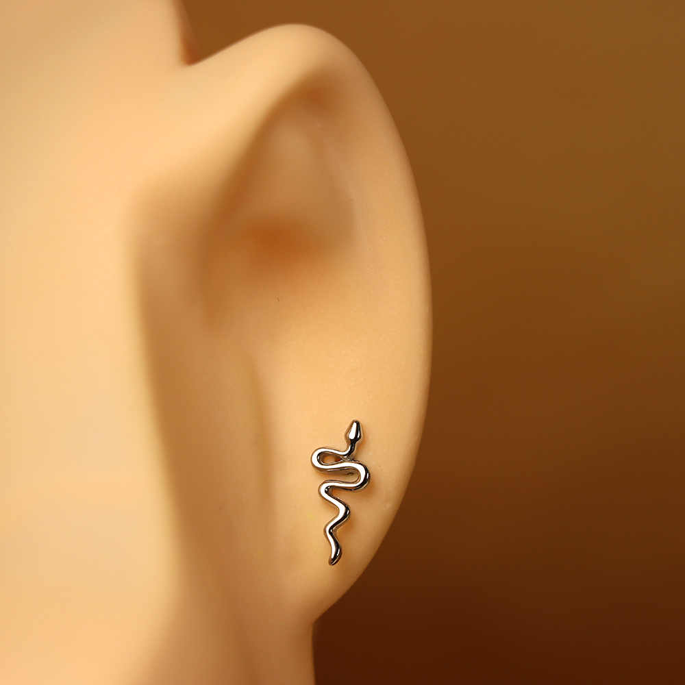 S925 Sterling Silver Individualistic Snake-shaped Earrings
