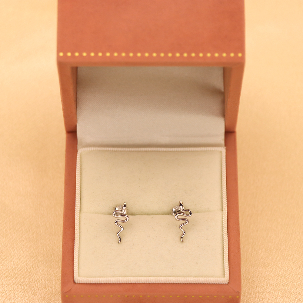 S925 Sterling Silver Individualistic Snake-shaped Earrings