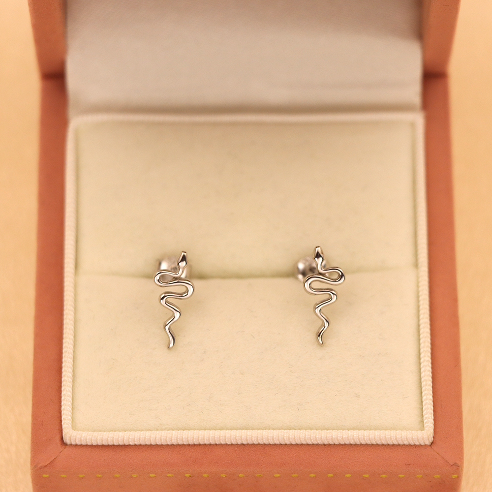 S925 Sterling Silver Individualistic Snake-shaped Earrings