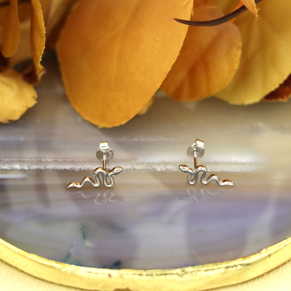 S925 Sterling Silver Individualistic Snake-shaped Earrings