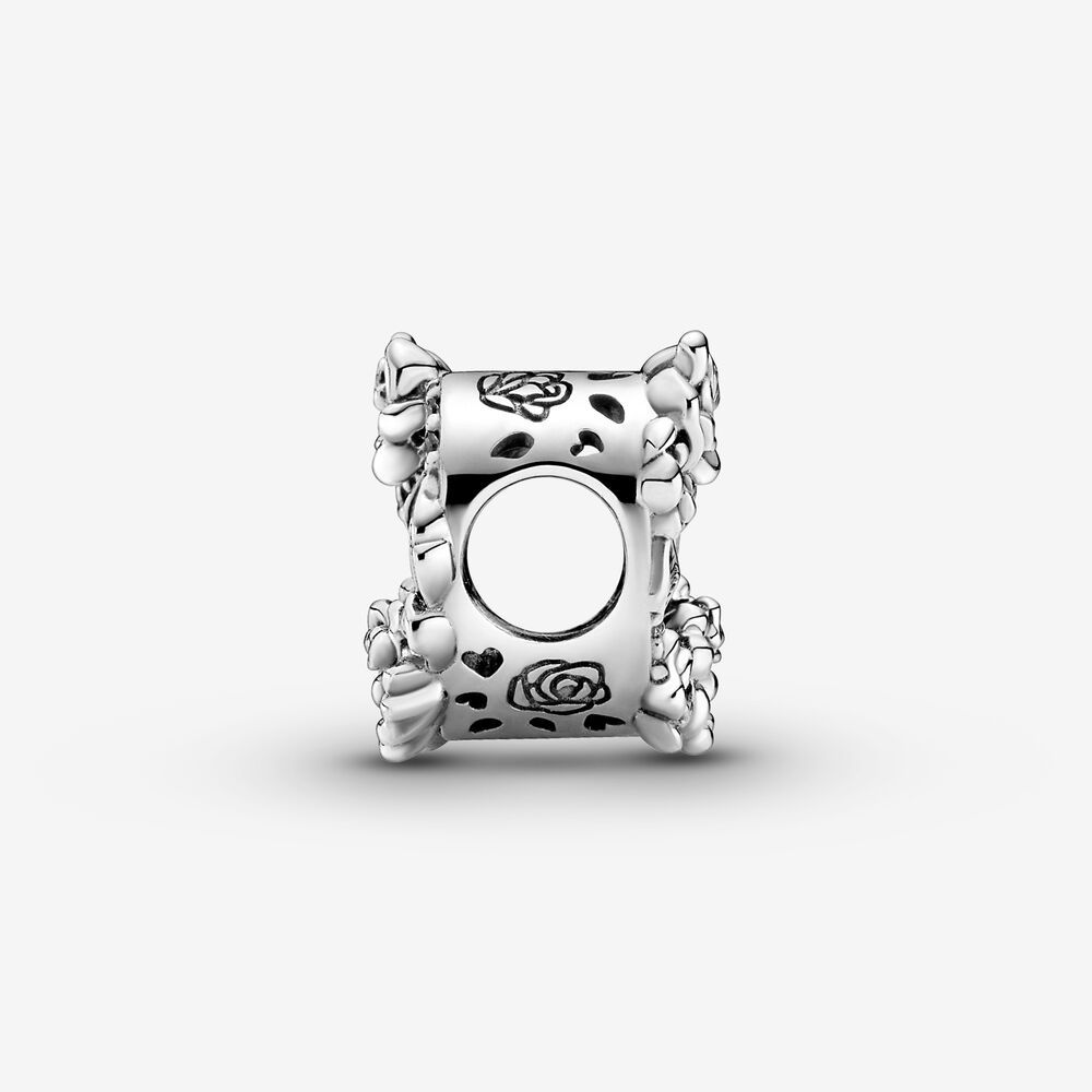 Pandora S925 Hollow out love and rose string decoration