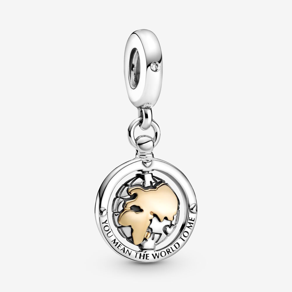 Pandora Silver Silver ALE Spinning World Dangle Charm
