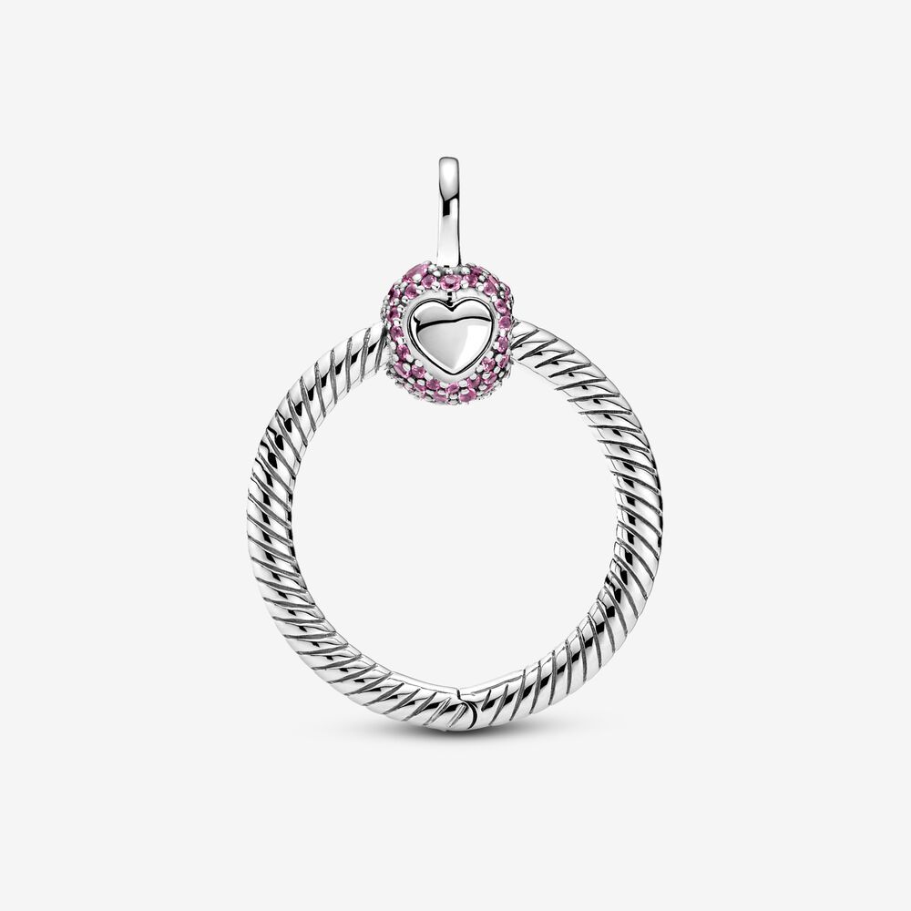 2021 Pandora 925 Moment Pink Pavé O Pendant Charm