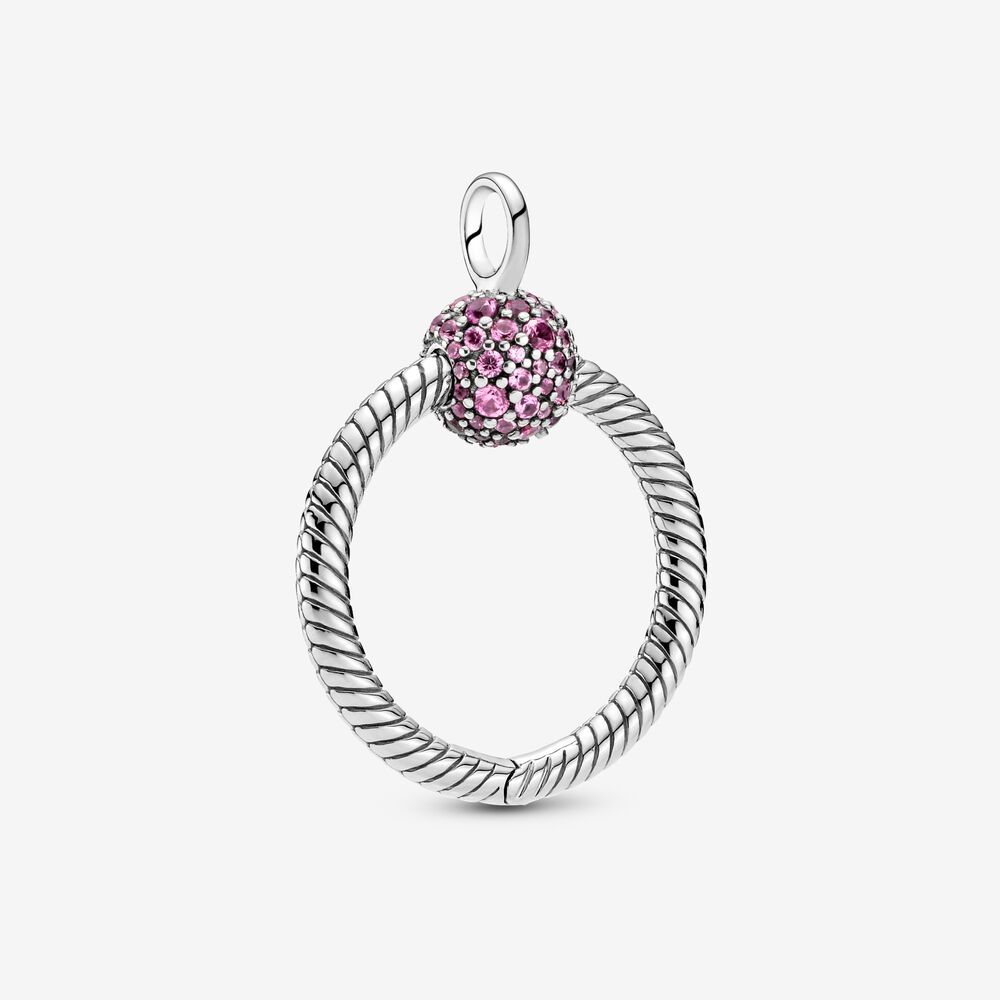 2021 Pandora 925 Moment Pink Pavé O Pendant Charm