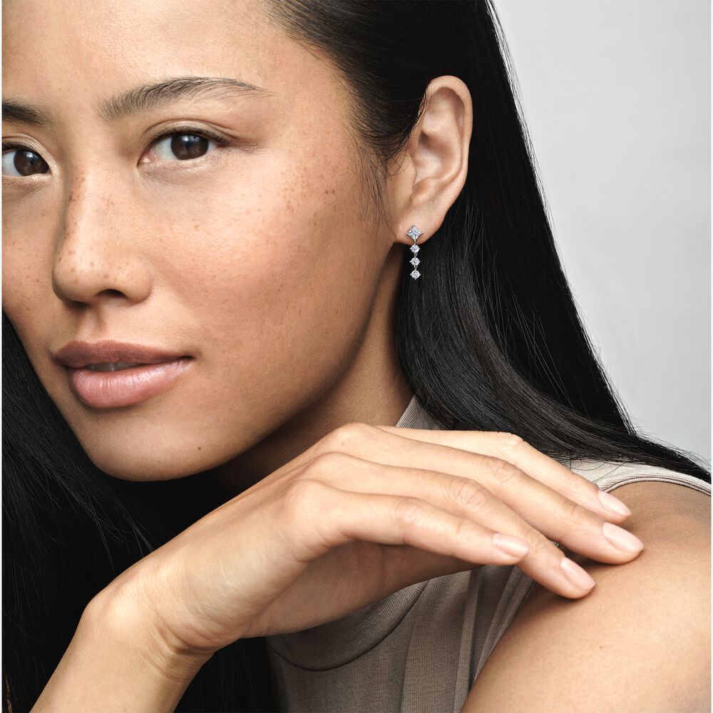 Pandora Schmuck Damen-Ohrhänger Rund & Quadratisch Silber