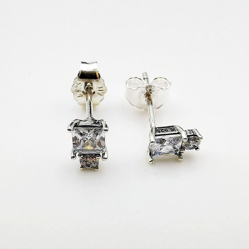 Pandora S925 ALE SILVER Ohrstecker Round & Square