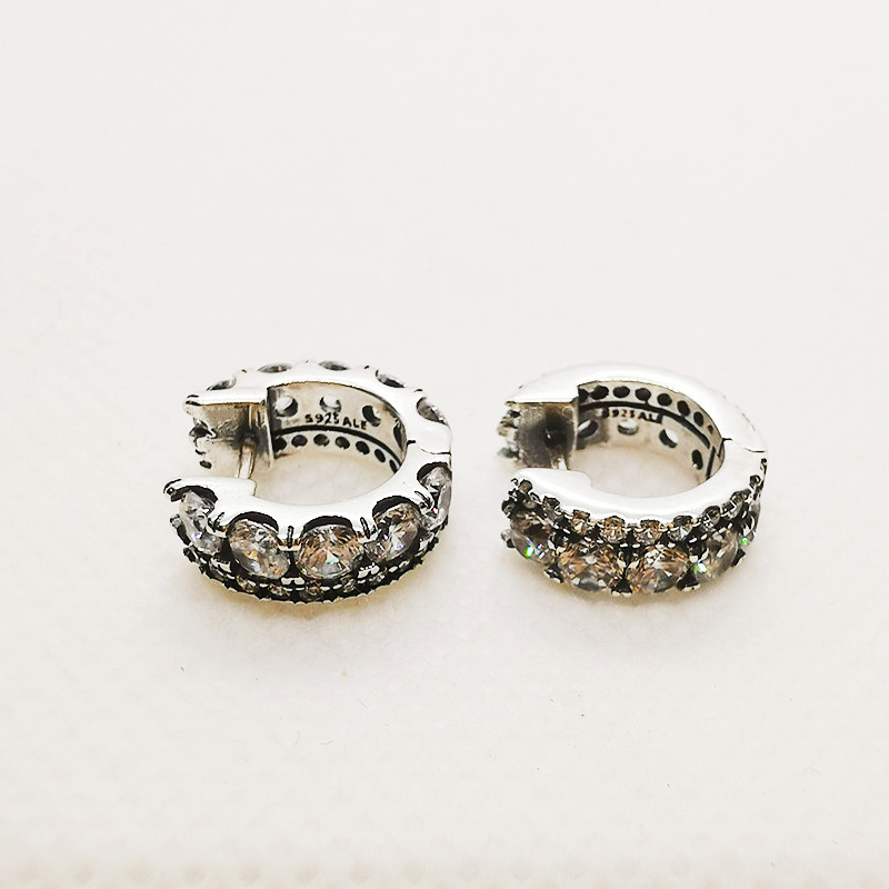 Double Band Pavé Hoop Earrings Pandora Ohrringe