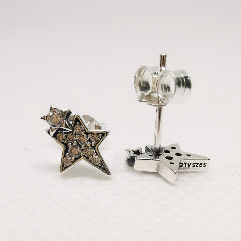 Pandora Sparkling Asymmetric Stars Stud Earrings S925 ALE