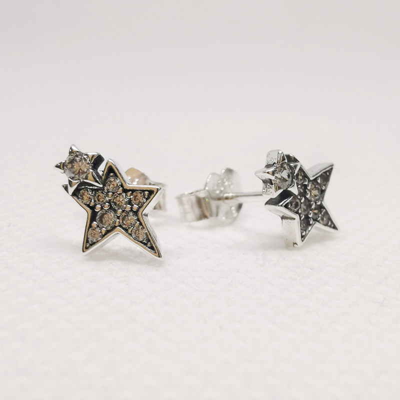 Pandora Sparkling Asymmetric Stars Stud Earrings S925 ALE