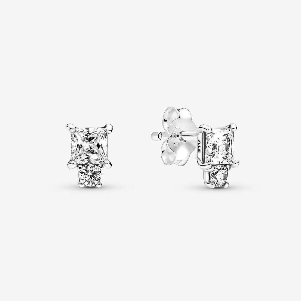 Pandora S925 ALE SILVER Ohrstecker Round & Square
