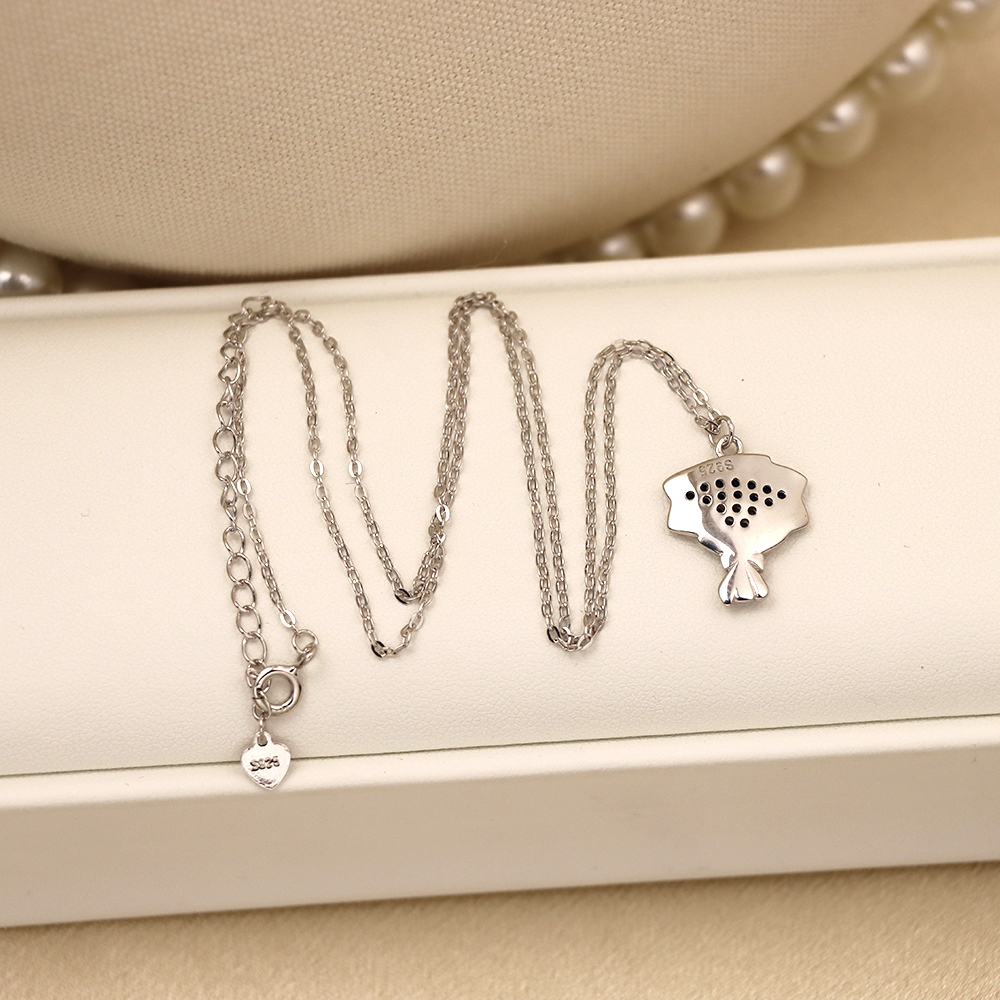 Gypsophila Bouquet 925 Sterling Silver Necklace