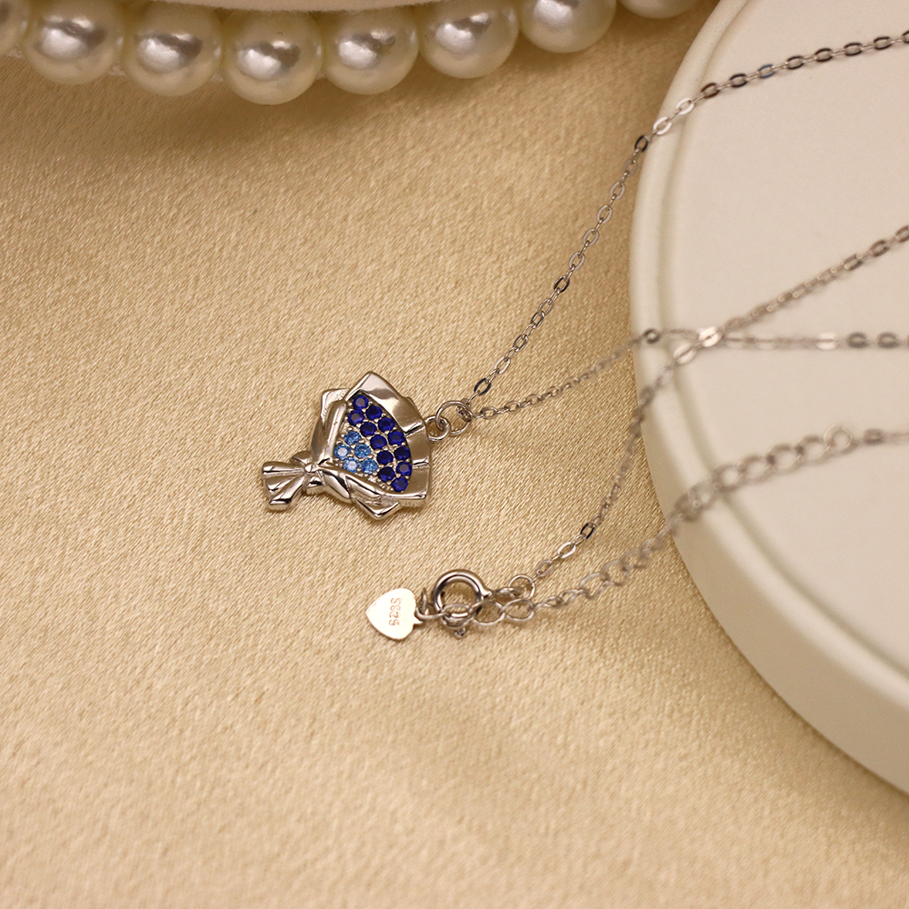 Gypsophila Bouquet 925 Sterling Silver Necklace