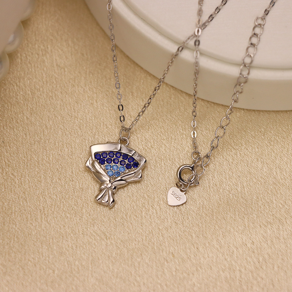 Gypsophila Bouquet 925 Sterling Silver Necklace