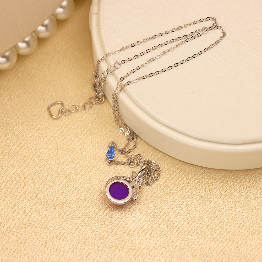S925 Sterling Silver Dragonfly Necklace Micro-set Moonstone Collarbone Pendant