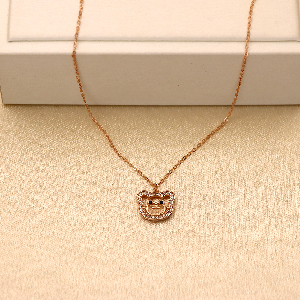 Bear Necklace, S925 Sterling Silver Collarbone Chain Pendant Ornament for Women