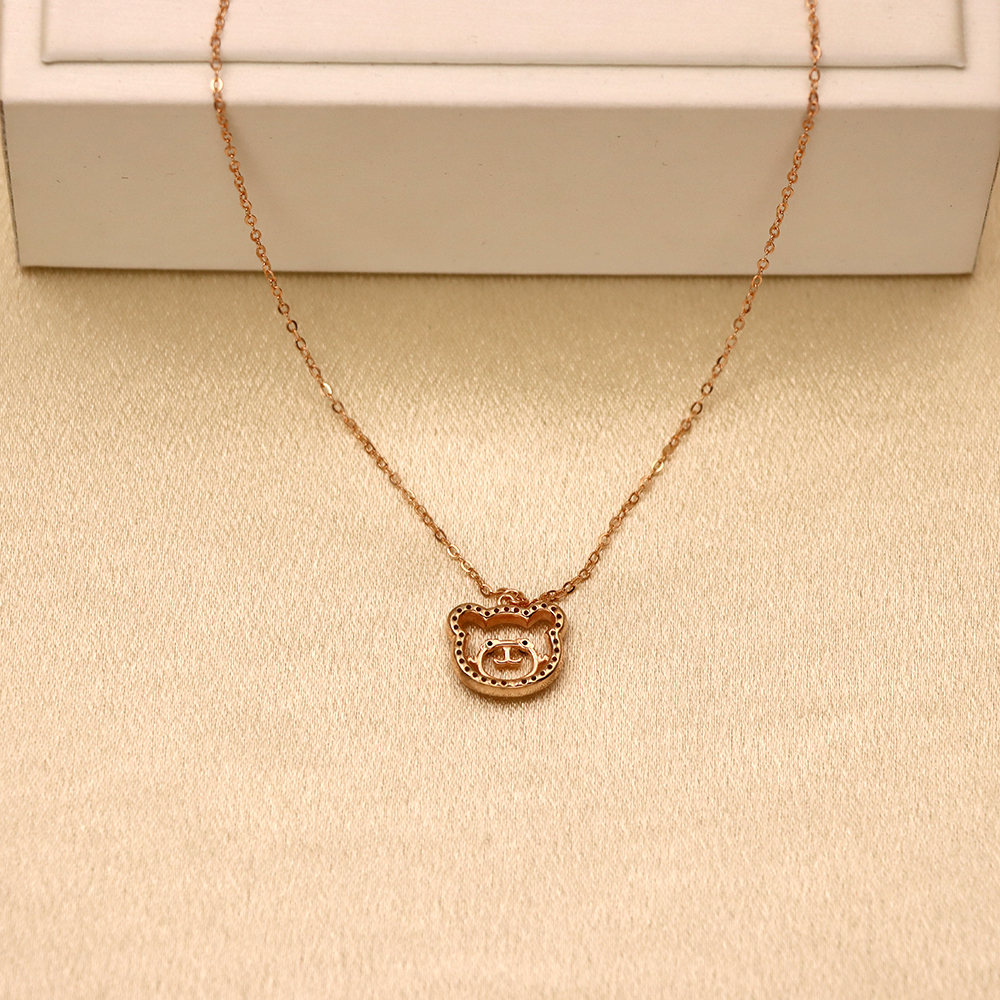 Bear Necklace, S925 Sterling Silver Collarbone Chain Pendant Ornament for Women