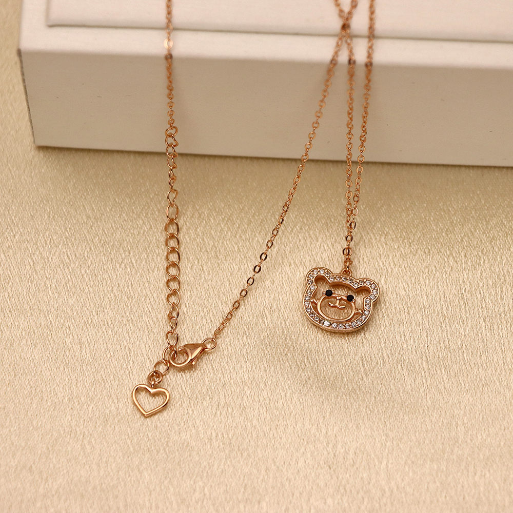 Bear Necklace, S925 Sterling Silver Collarbone Chain Pendant Ornament for Women