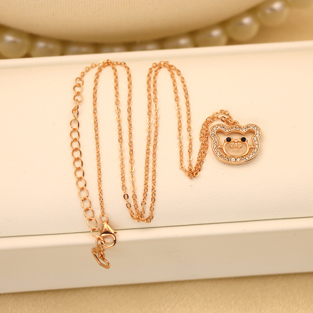Bear Necklace, S925 Sterling Silver Collarbone Chain Pendant Ornament for Women