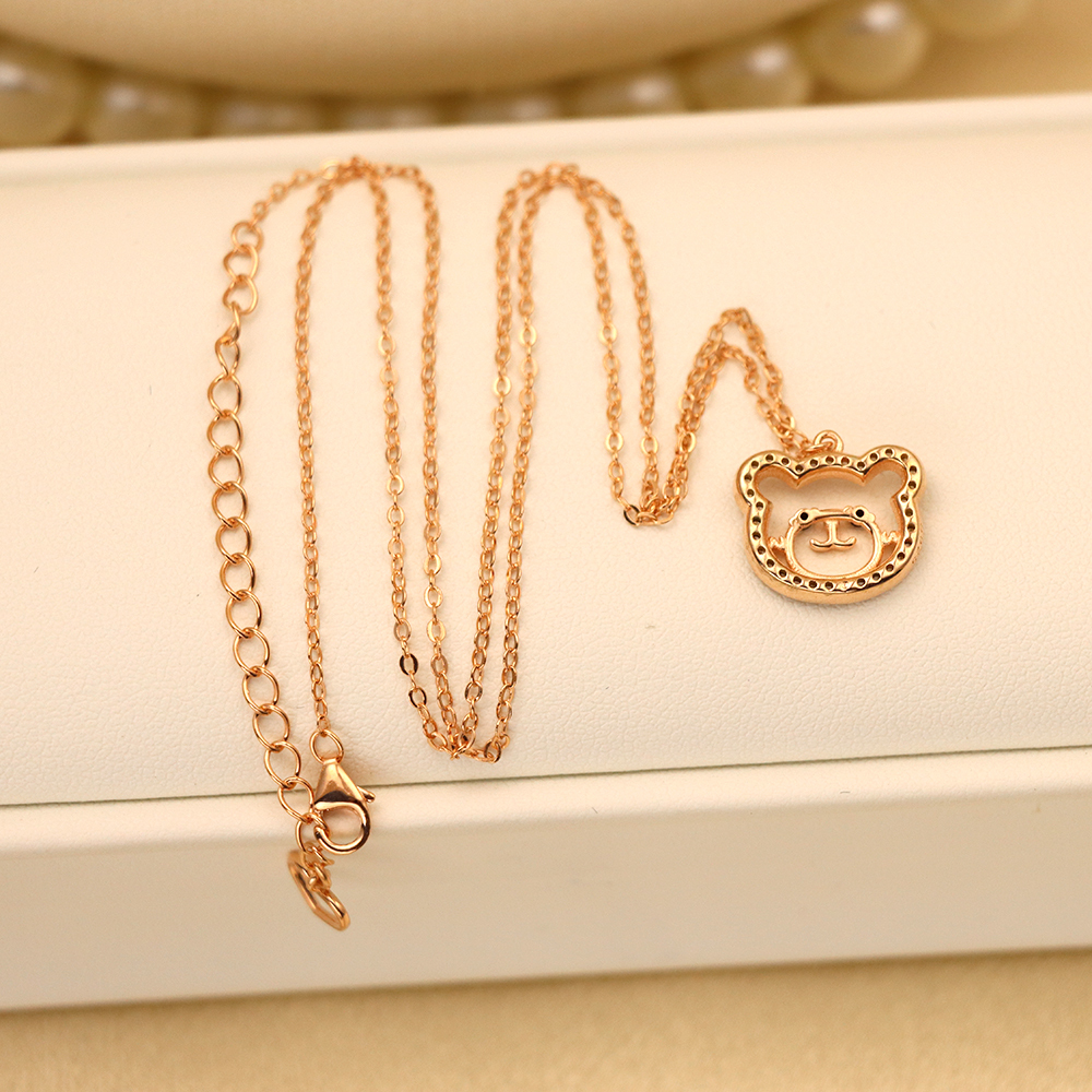 Bear Necklace, S925 Sterling Silver Collarbone Chain Pendant Ornament for Women