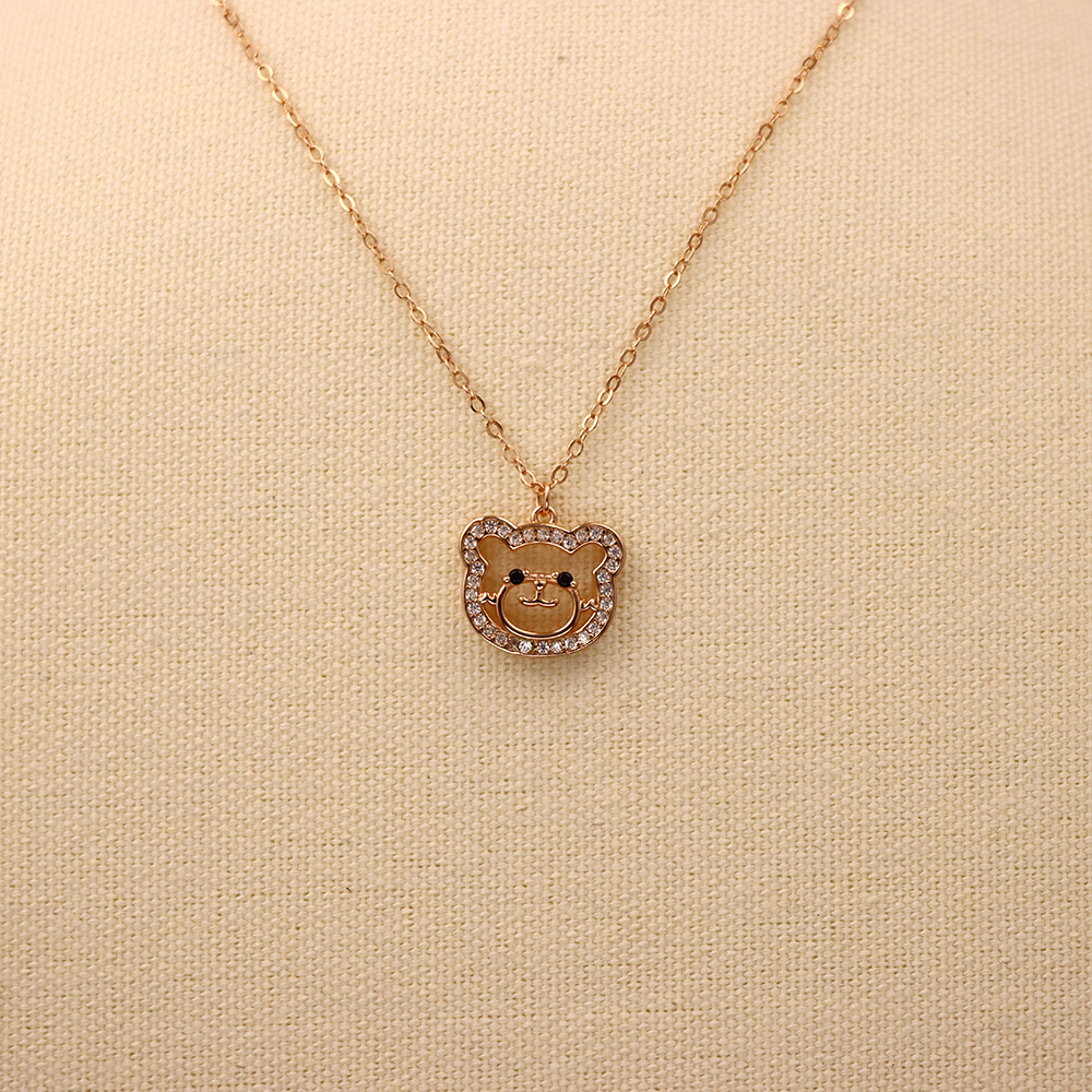 Bear Necklace, S925 Sterling Silver Collarbone Chain Pendant Ornament for Women
