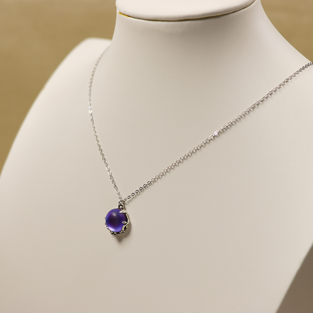 S925 Sterling Silver Plum Blossom and Moonstone Collarbone Chain