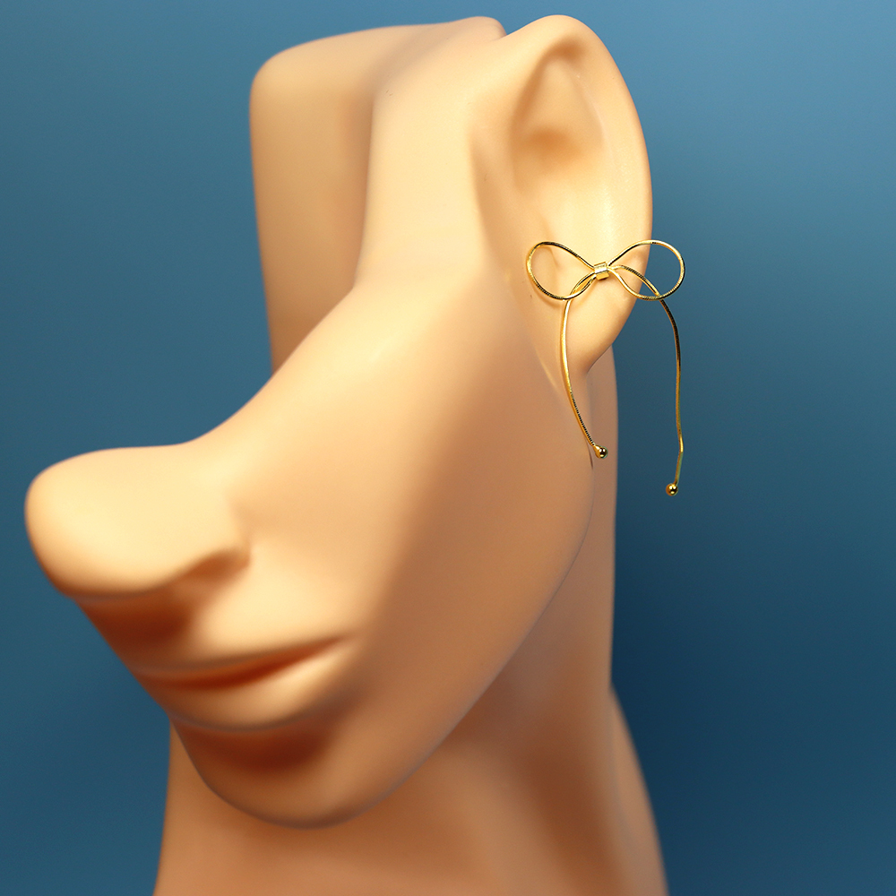 S925 Silver Bow-shaped Earrings for Women, Fashionable Ear Ornaments