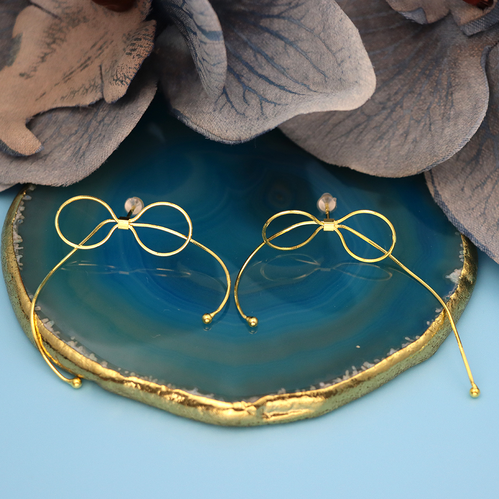 S925 Silver Bow-shaped Earrings for Women, Fashionable Ear Ornaments