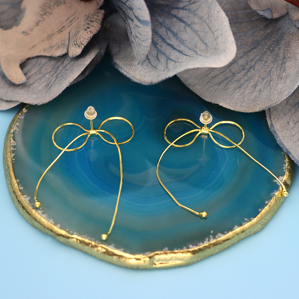 S925 Silver Bow-shaped Earrings for Women, Fashionable Ear Ornaments