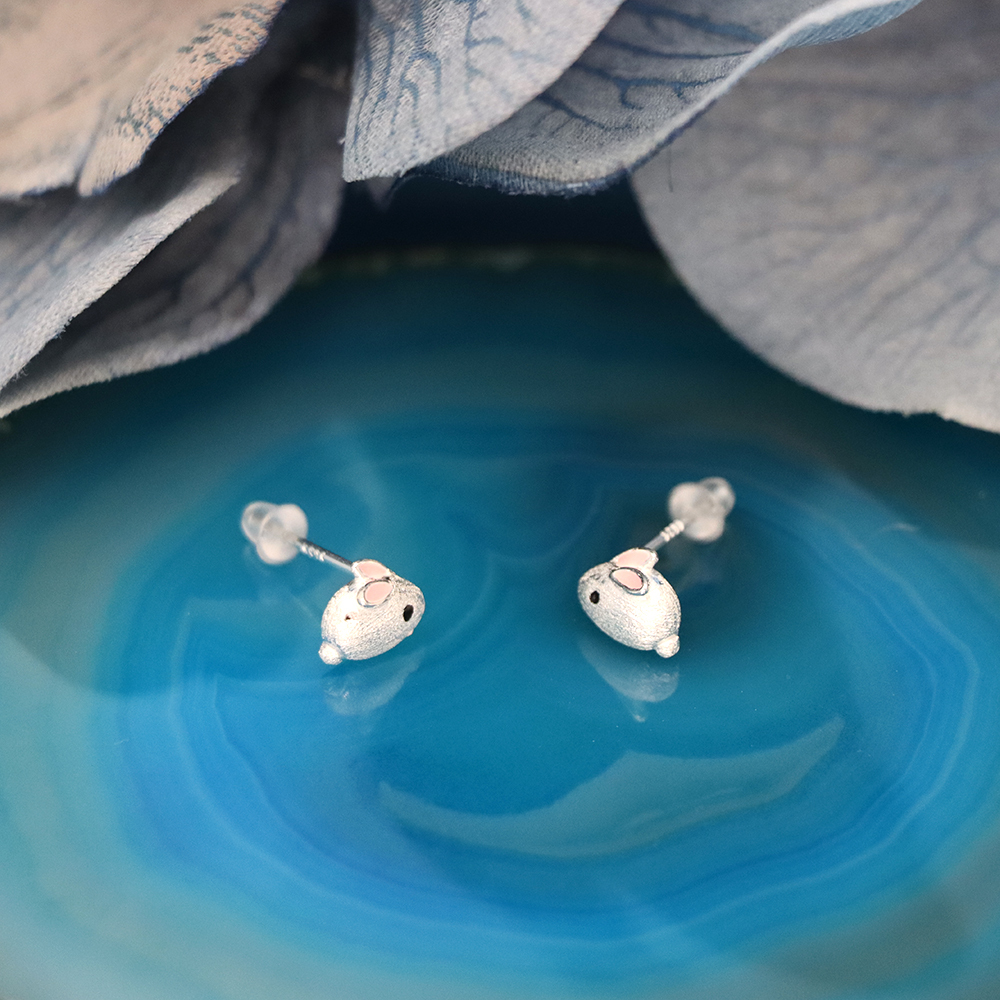 S925 Sterling Silver Little Rabbit-shaped Stud Earrings for Women
