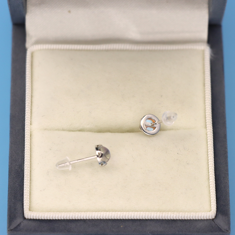 S925 Sterling Silver Moonstone-inlaid Stud Earrings for Women