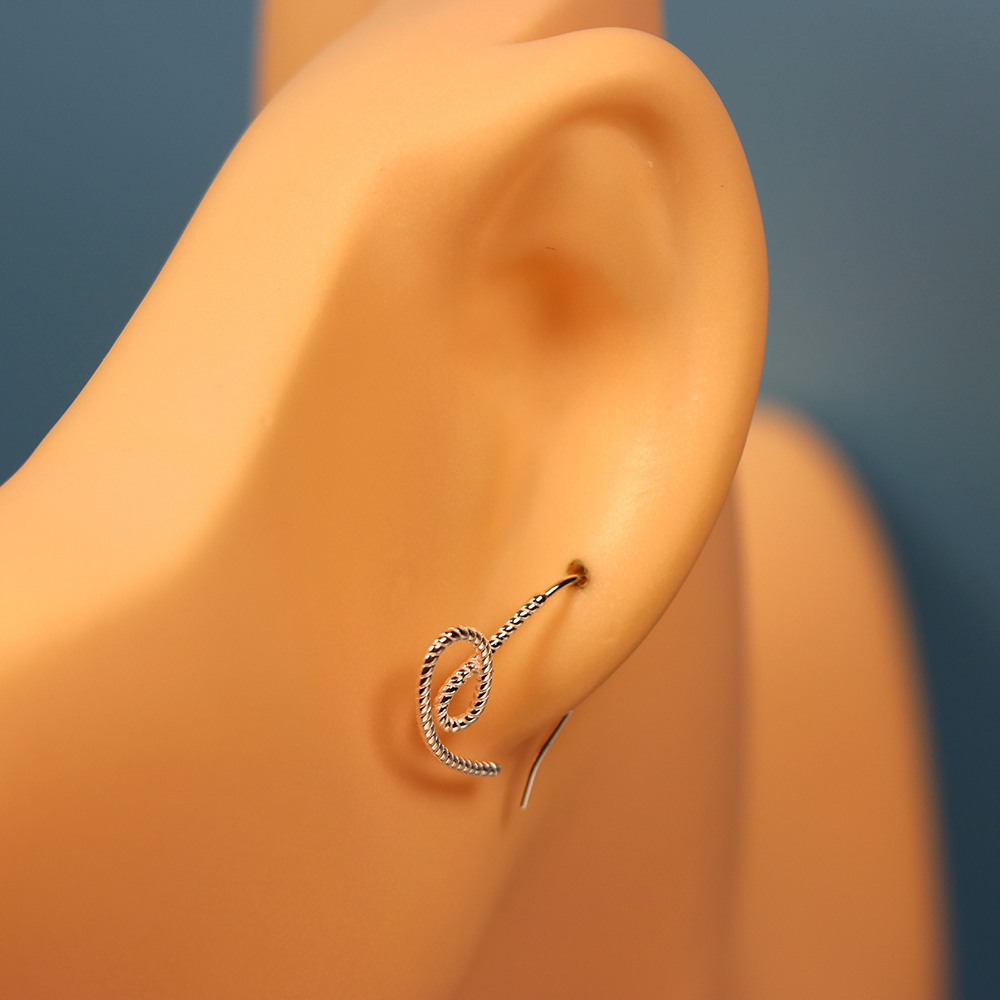 S925 Silver Twisted Heart-shaped Ear Hooks for Women