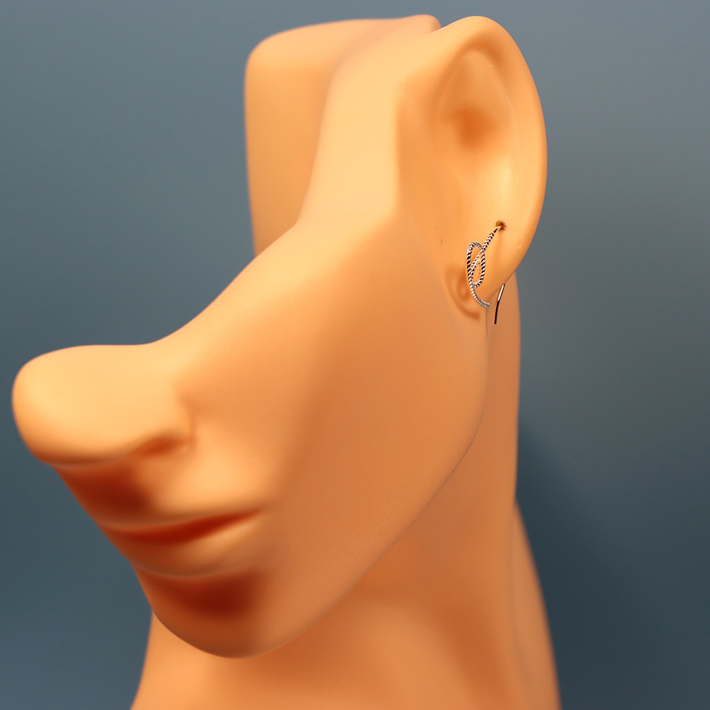 S925 Silver Twisted Heart-shaped Ear Hooks for Women