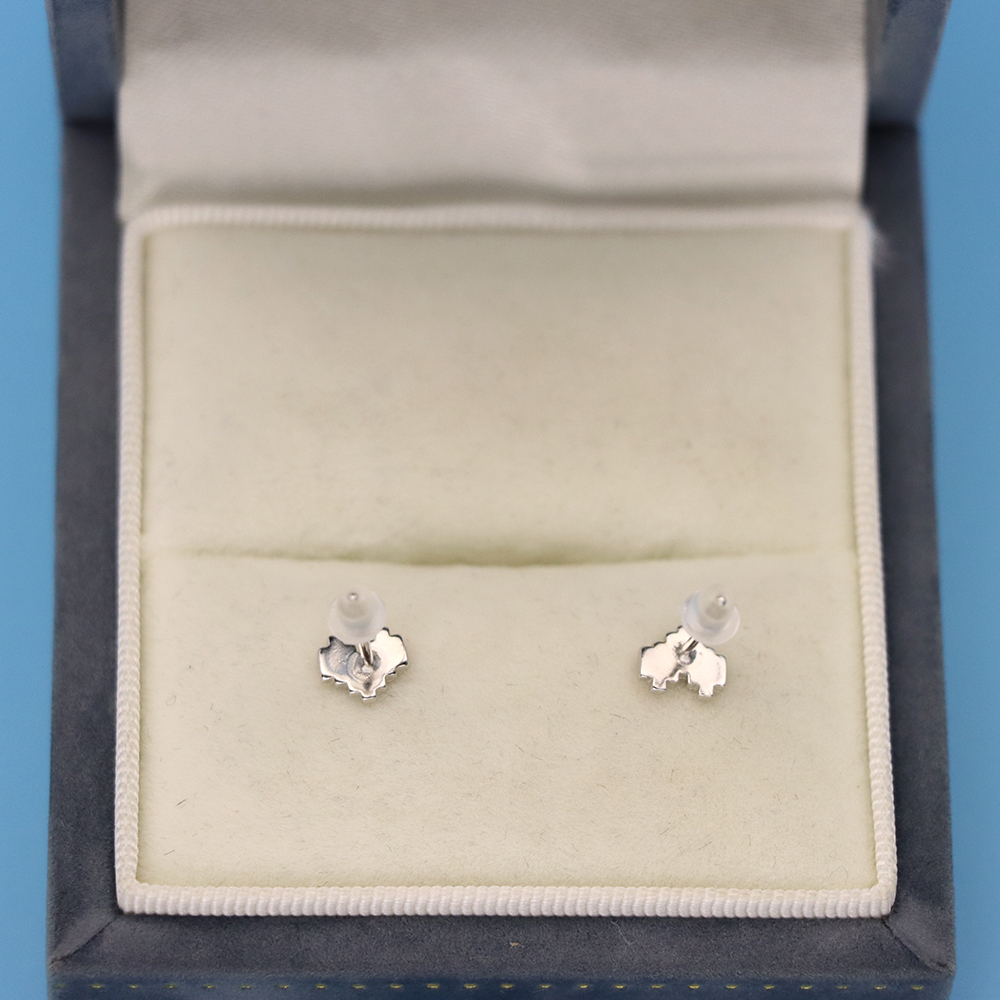 S925 Sterling Silver Exquisite Strip-shaped Rainbow Heart-shaped Stud Earrings