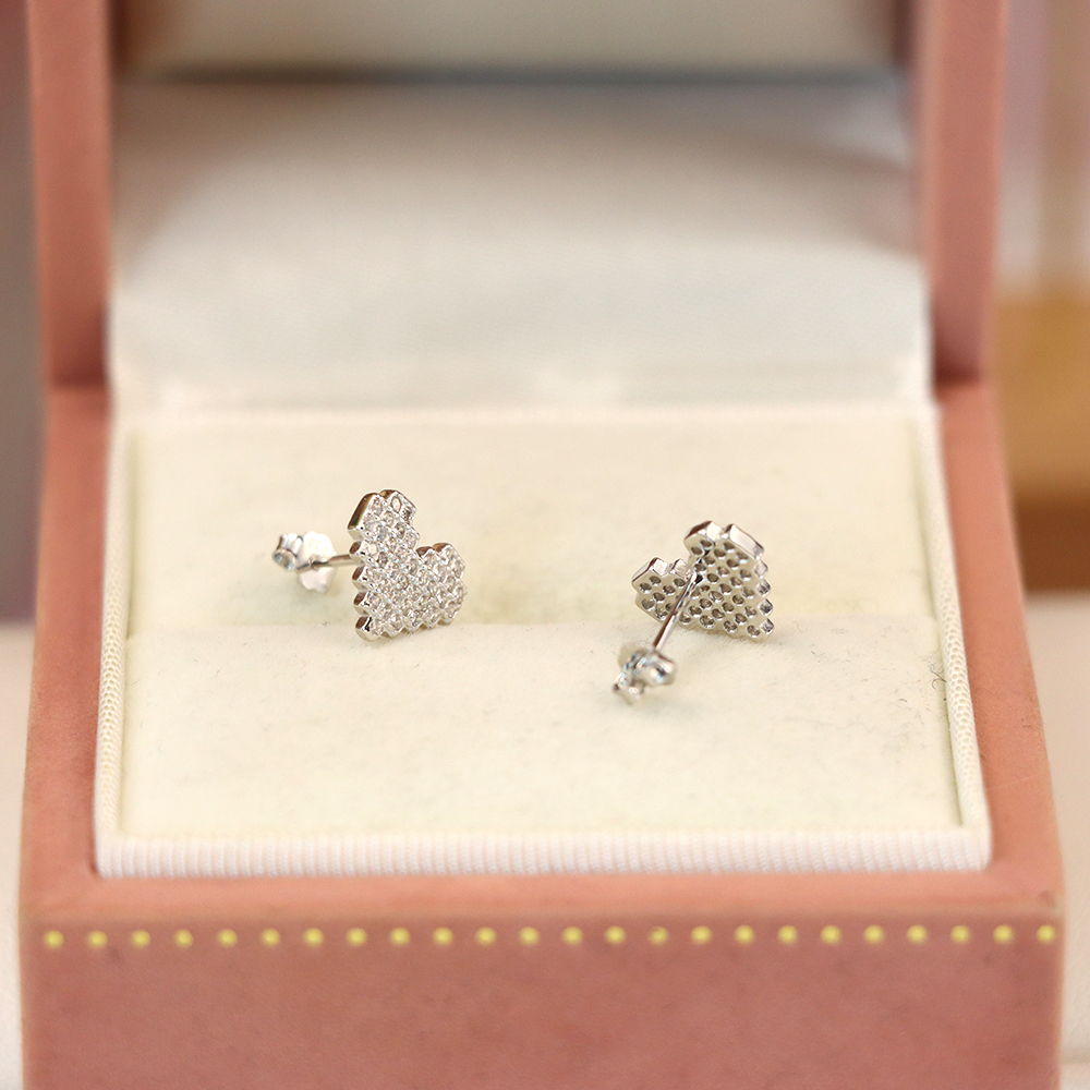 S925 Sterling Silver Heart - Shaped Earrings with Full - Cut Zirconia - Romantic and Dainty Jewelry for Women