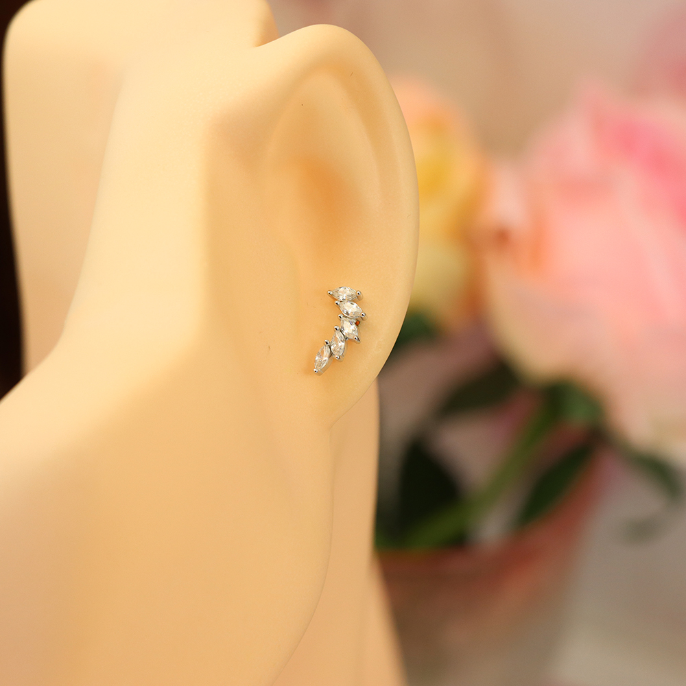 Angelic Feather Stud Earrings, S925 Sterling Silver Wing Jewelry, Ethereal Crystal Earrings, Spiritual Gift for Her