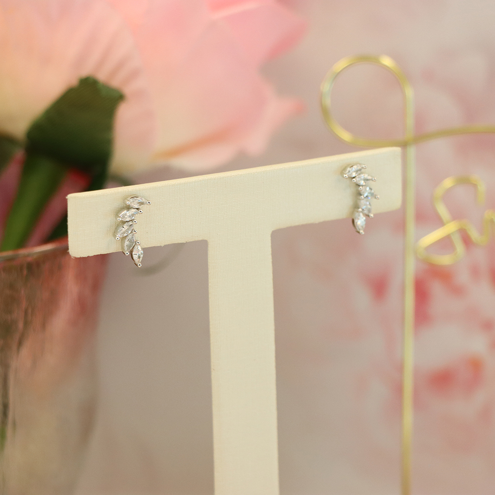 Angelic Feather Stud Earrings, S925 Sterling Silver Wing Jewelry, Ethereal Crystal Earrings, Spiritual Gift for Her