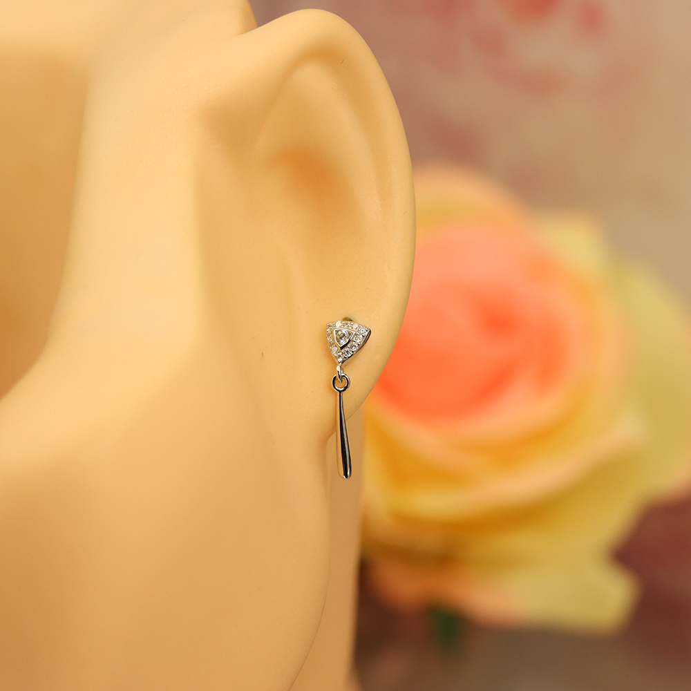 Geometric Drop Earrings, S925 Sterling Silver Architectural Jewelry, Modern Dangle Earrings, Artistic Statement Gift