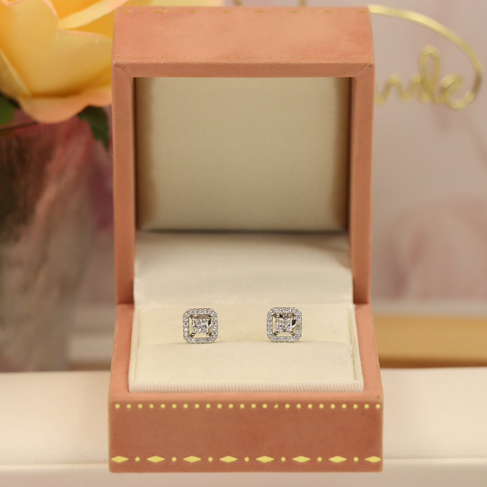 Square Stud Earrings, S925 Sterling Silver Minimalist Geometric Jewelry, Modern Architectural Gift, Versatile Everyday Earrings