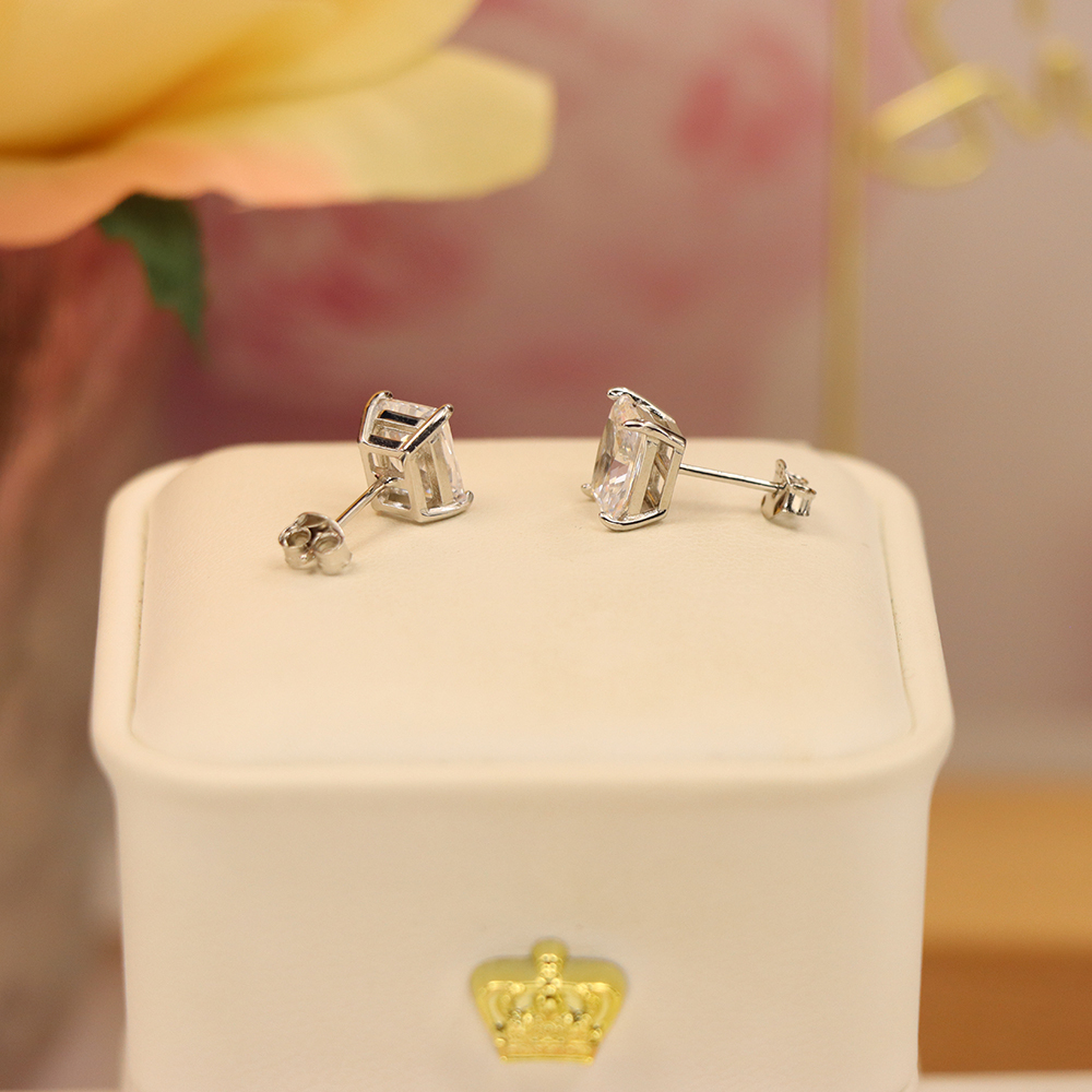 Rectangle Stud Earrings, S925 Sterling Silver Geometric Jewelry, Architectural Minimalist Earrings, Modern Luxury Gift