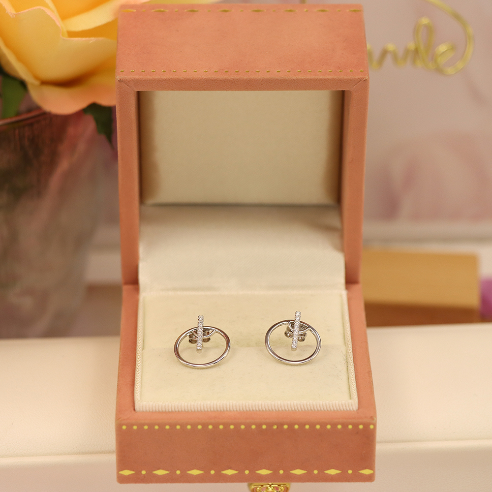 Round Micro-Pavé Stud Earrings, S925 Sterling Silver Full Circle Earrings, Versatile Sparkling Jewelry, Timeless Minimalist Gift