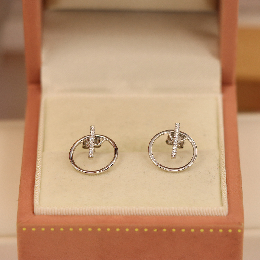 Round Micro-Pavé Stud Earrings, S925 Sterling Silver Full Circle Earrings, Versatile Sparkling Jewelry, Timeless Minimalist Gift