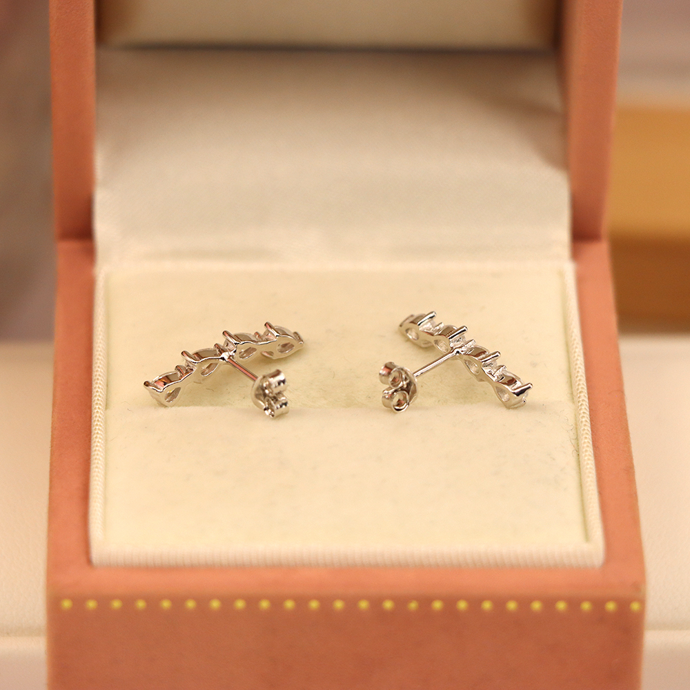 Minimalist Teardrop Stud Earrings, S925 Sterling Silver with Zircon, Everyday Luxury, Bridal Jewelry Gift