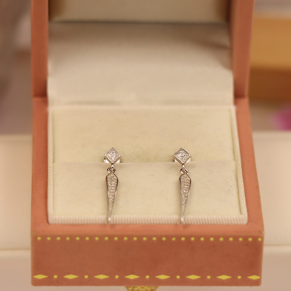 Geometric Diamond Ear Jackets, S925 Sterling Silver Dangle Earrings with Zircon, Modern Minimalist Luxury for Women