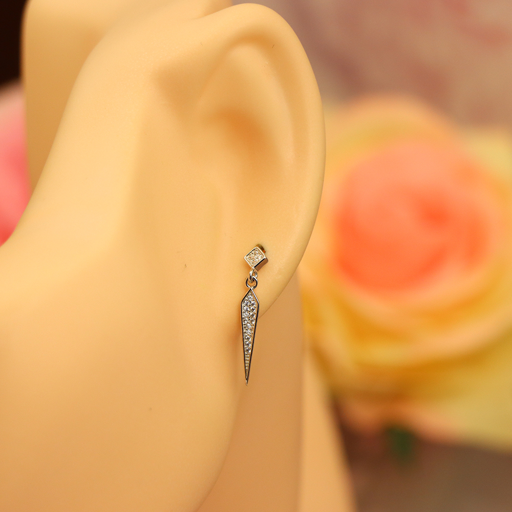 Geometric Diamond Ear Jackets, S925 Sterling Silver Dangle Earrings with Zircon, Modern Minimalist Luxury for Women