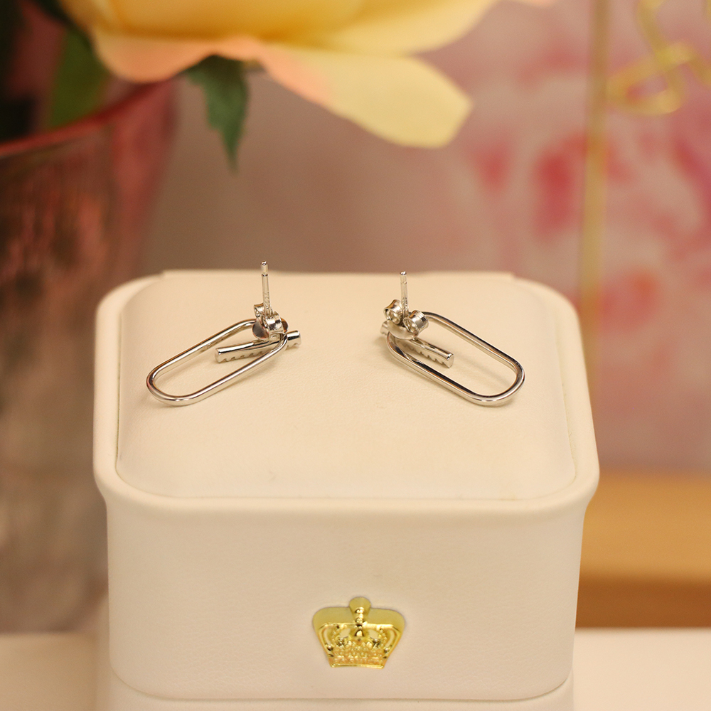 Geometric Micro-Pavé Stud Earrings, S925 Sterling Silver Modern Minimalist Jewelry, Dainty Luxury Gift for Women