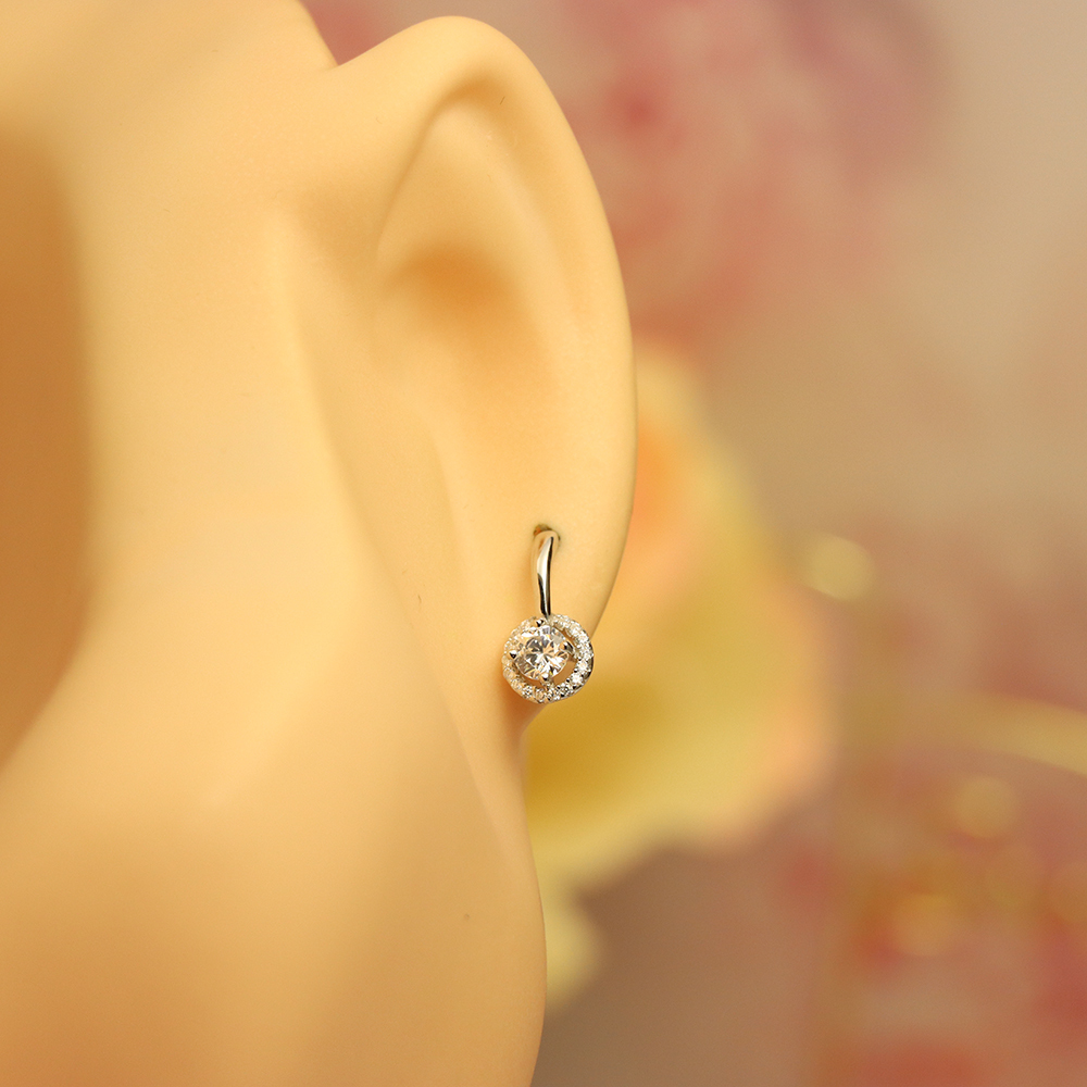 Sparkling Round Stud Earrings, S925 Sterling Silver Classic Circle Earrings, Dainty Timeless Gift for Women